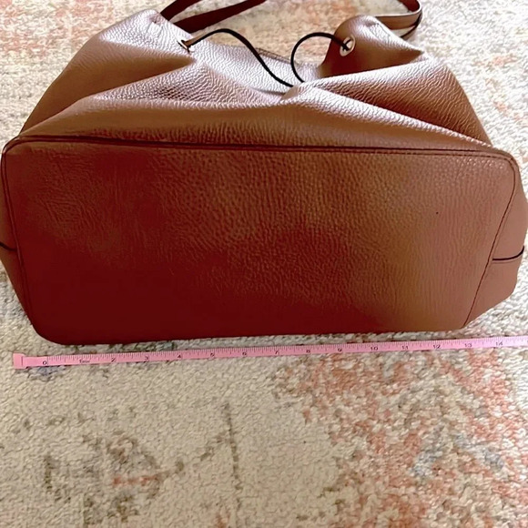 Women’s Target Tote Shoulder Bag Brown Leather Big Hobo Drawstring Large Bucket - Picture 7 of 8